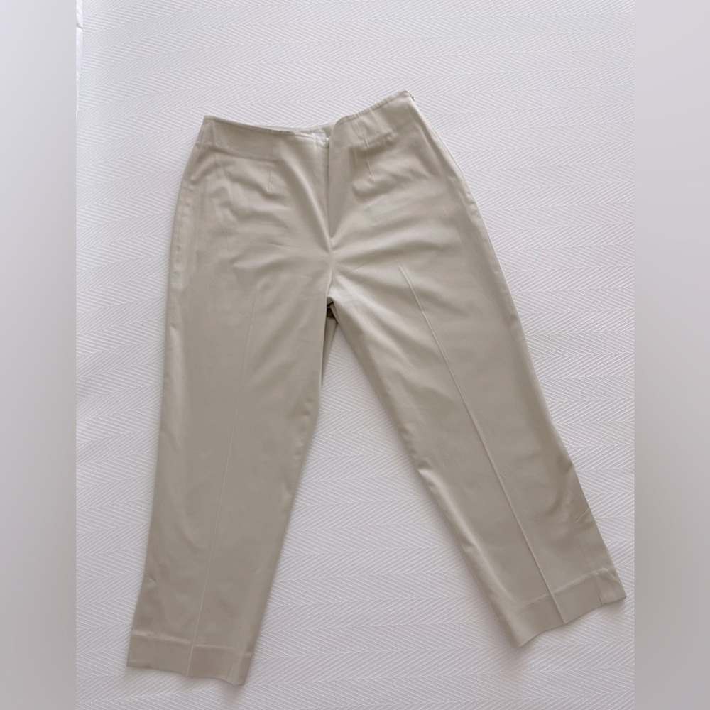 ERIC CASUAL Tan Ankle Length Sateen Stretch Cotton Pants Size 8